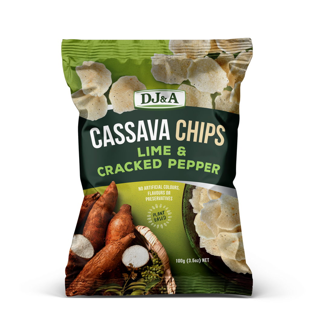 Cassava Vegetable Chips Lime & Cracked Pepper 100g