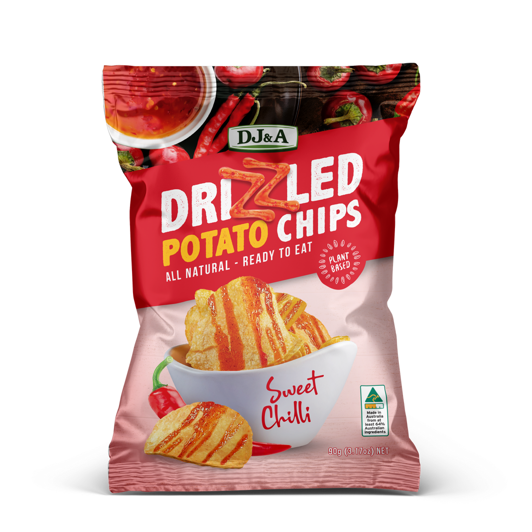Drizzled Potato Chips Sweet Chilli 90g